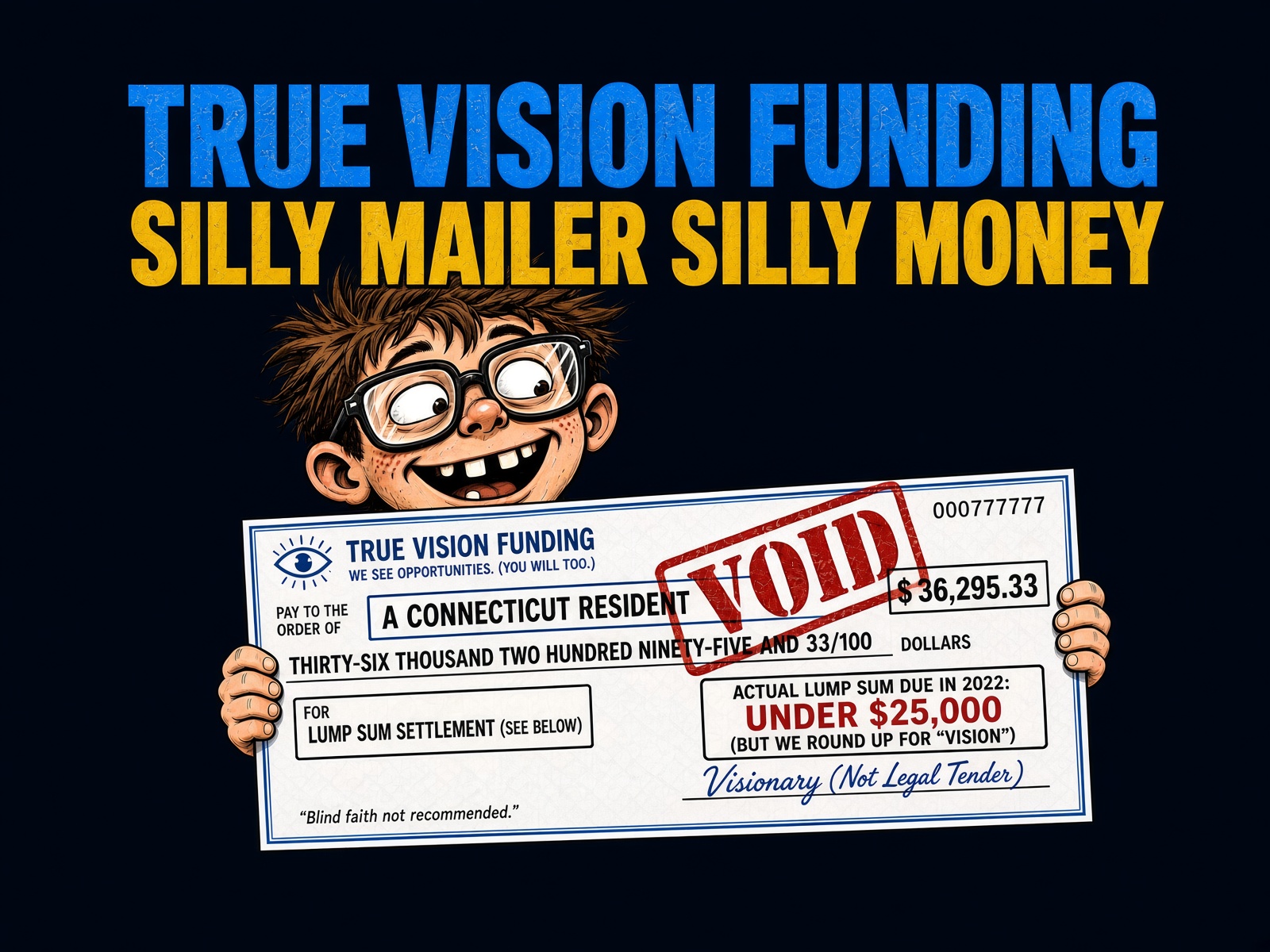 True Vision Funding Solicits CT Resident With Misleading “Silly Money”