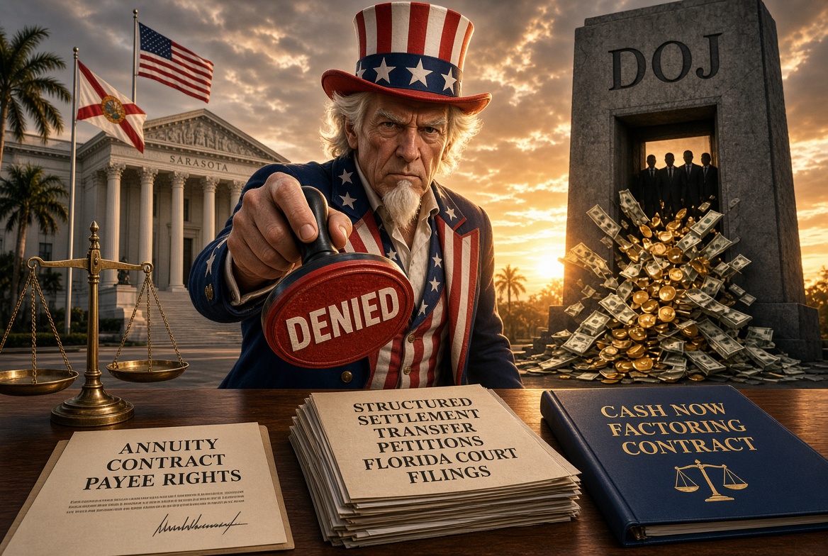 Uncle Sam Blanks Structured Settlement Cash Now Company after Attempt to Factor DOJ Placed structure in Sarasota