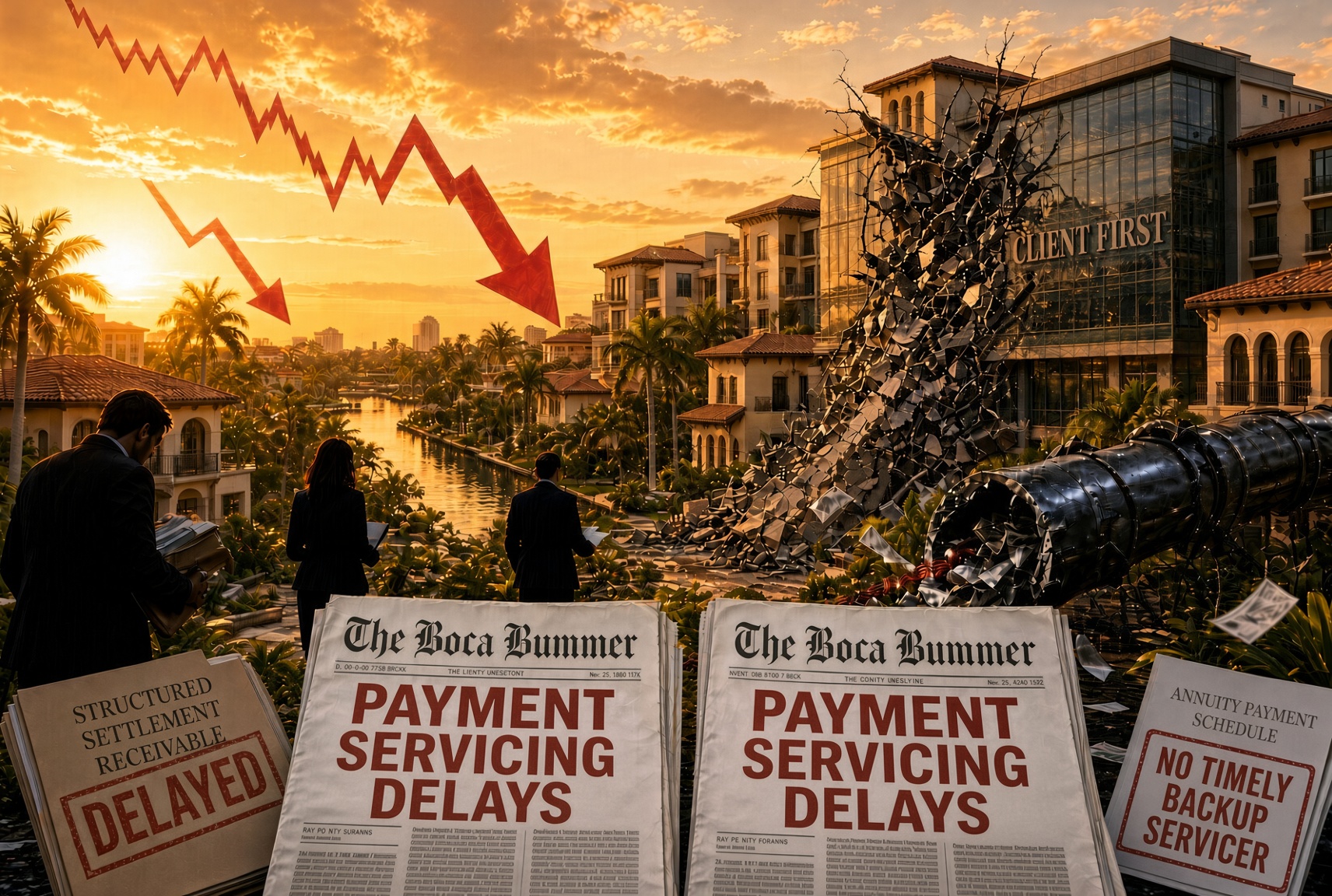 Client First Settlement Funding Collapse Causing Payment Servicing Delays for Investors in Receivables